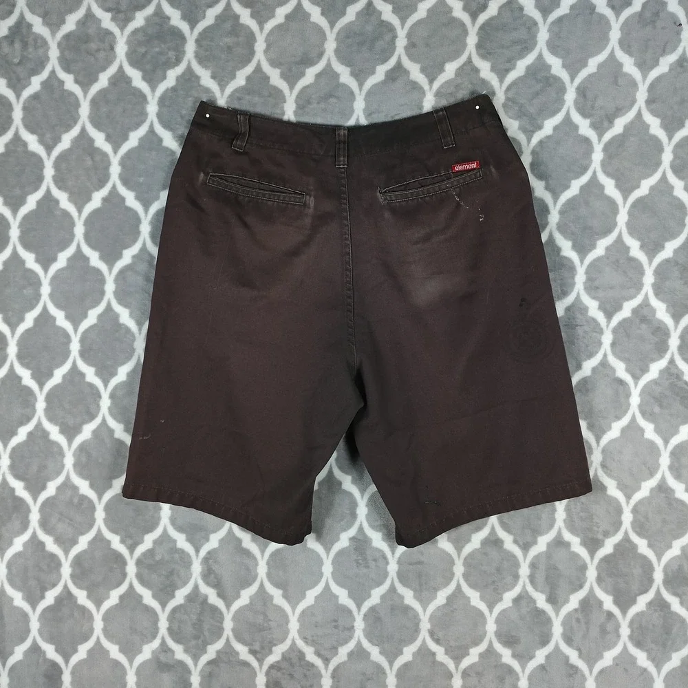 Element Shorts Mens Size 34 Brown Burleys Skateboard Thrashed Paint Work